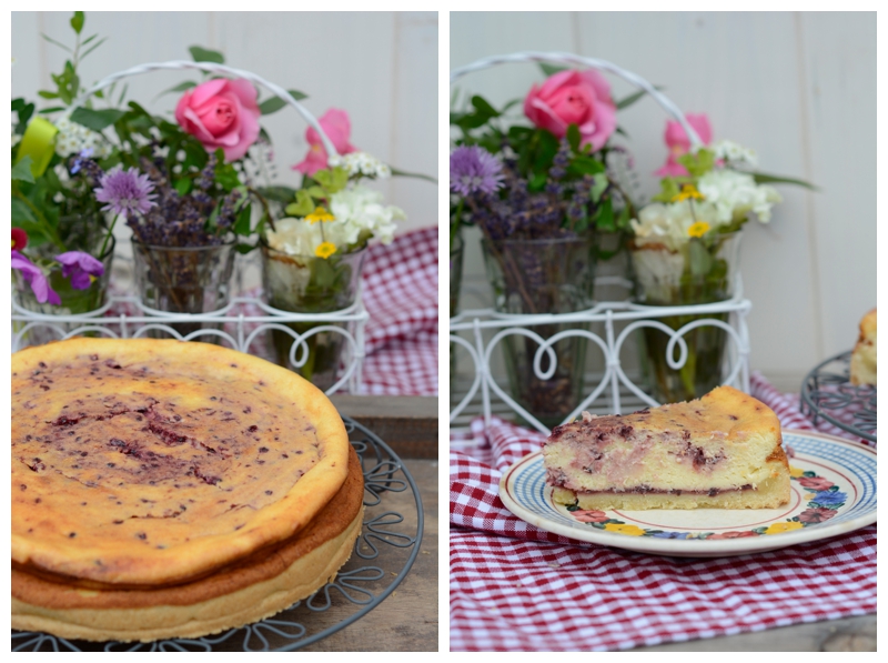 Käsekuchen mit Brombeer-Ingwer-Marmelade