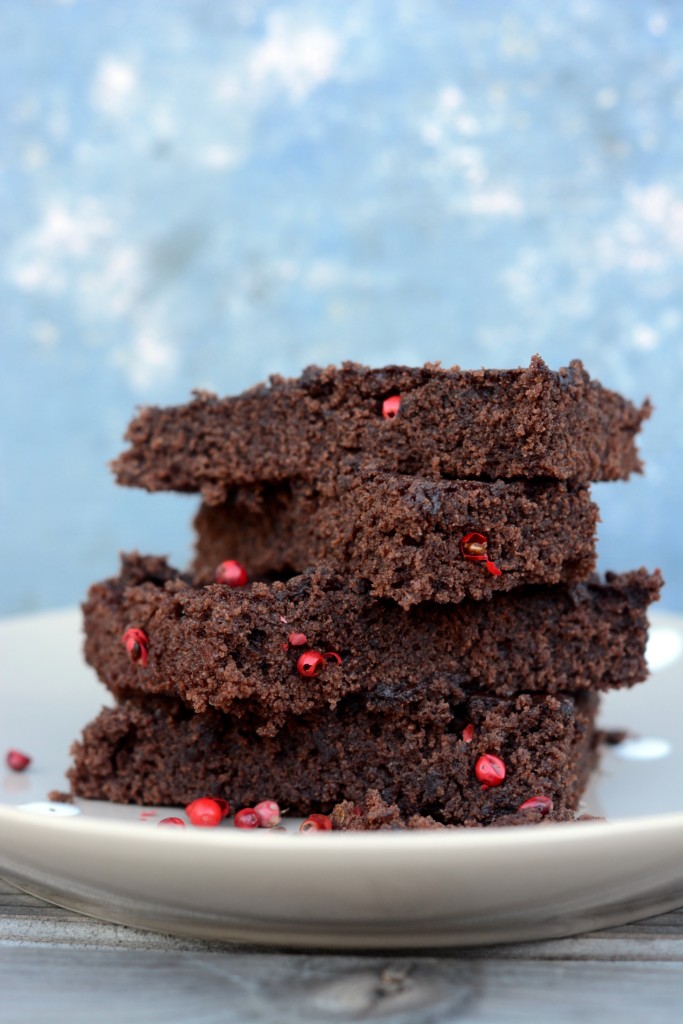 Brownies mit rosa Pfeffer