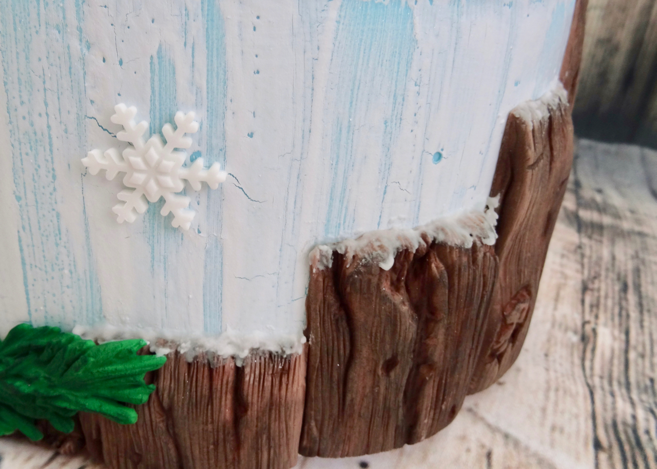 Rustikale Wintertorte mit Cake Crack Design - Die Backschwestern