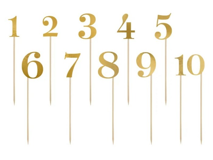 Cake Topper Nummern Gold 11 teilig X – Bild 2