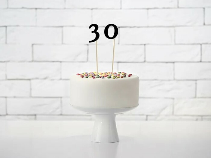 Cake Topper Nummern schwarz 11 teilig X