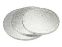 Produktfoto: Cakeboard rund 46cm silber einzeln in Folie