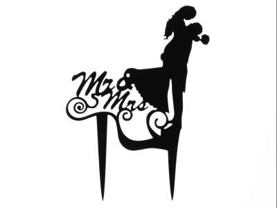 Cake Topper Mr. & Mrs. schwarz – Bild 3