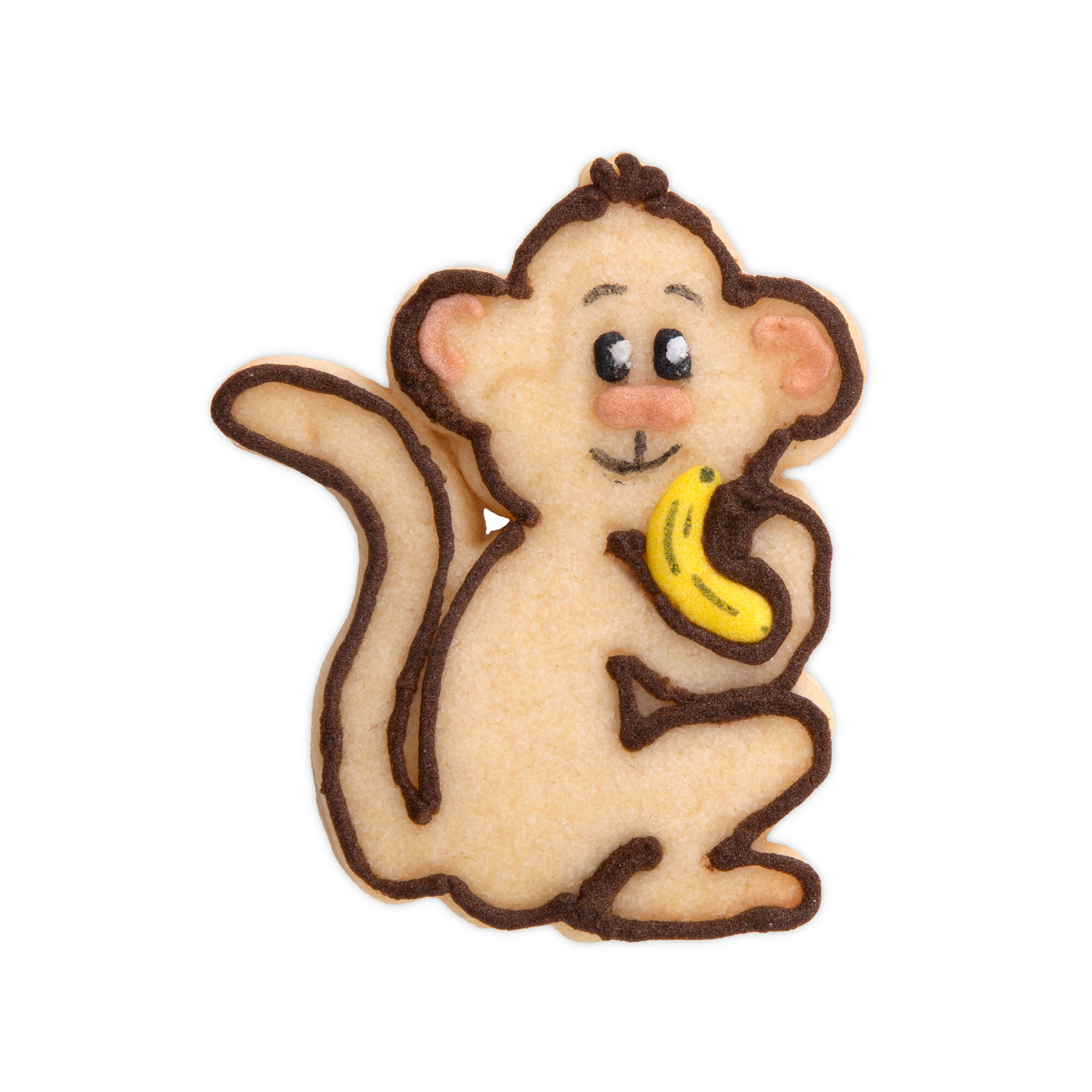 Kunststoff-Präge-Ausstecher mit Auswerfer Affe braun – Bild 3