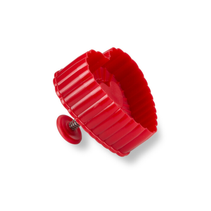 Ausstecher Herz gewellt 6,0 x 5,5 cm / H 4,5 cm Rot mit Prägung – Bild 2
