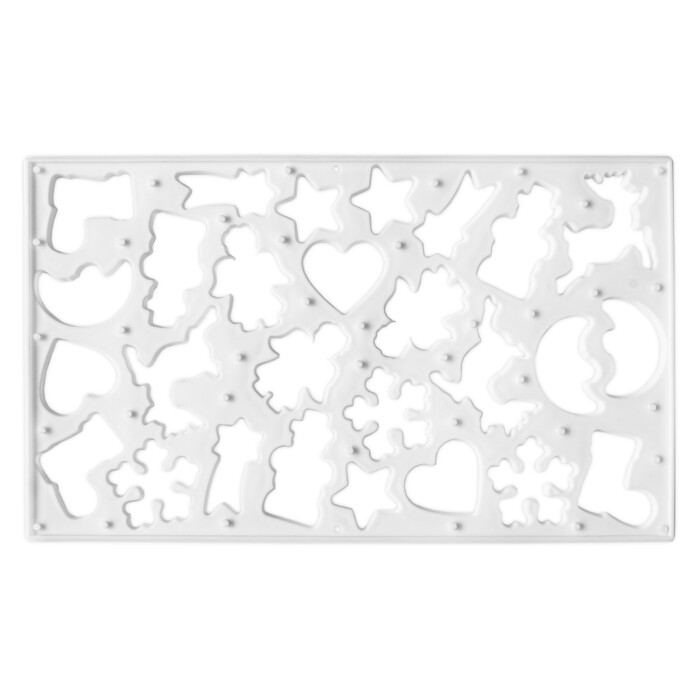 Keksausstecherbrett 37 x 22 cm Weiß mit 9 Motiven