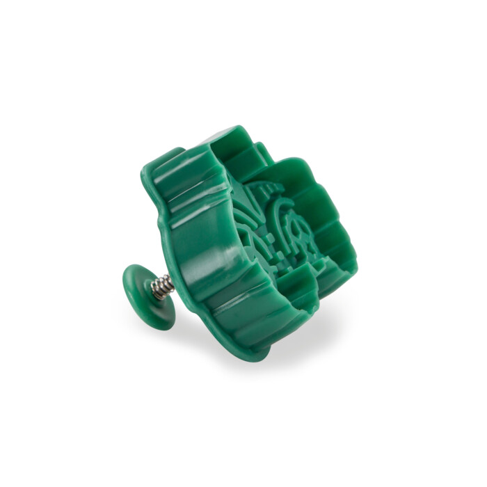 Kunststoff-Präge-Ausstecher mit Auswerfer Traktor 6,5cm Dunkelgrün – Bild 2