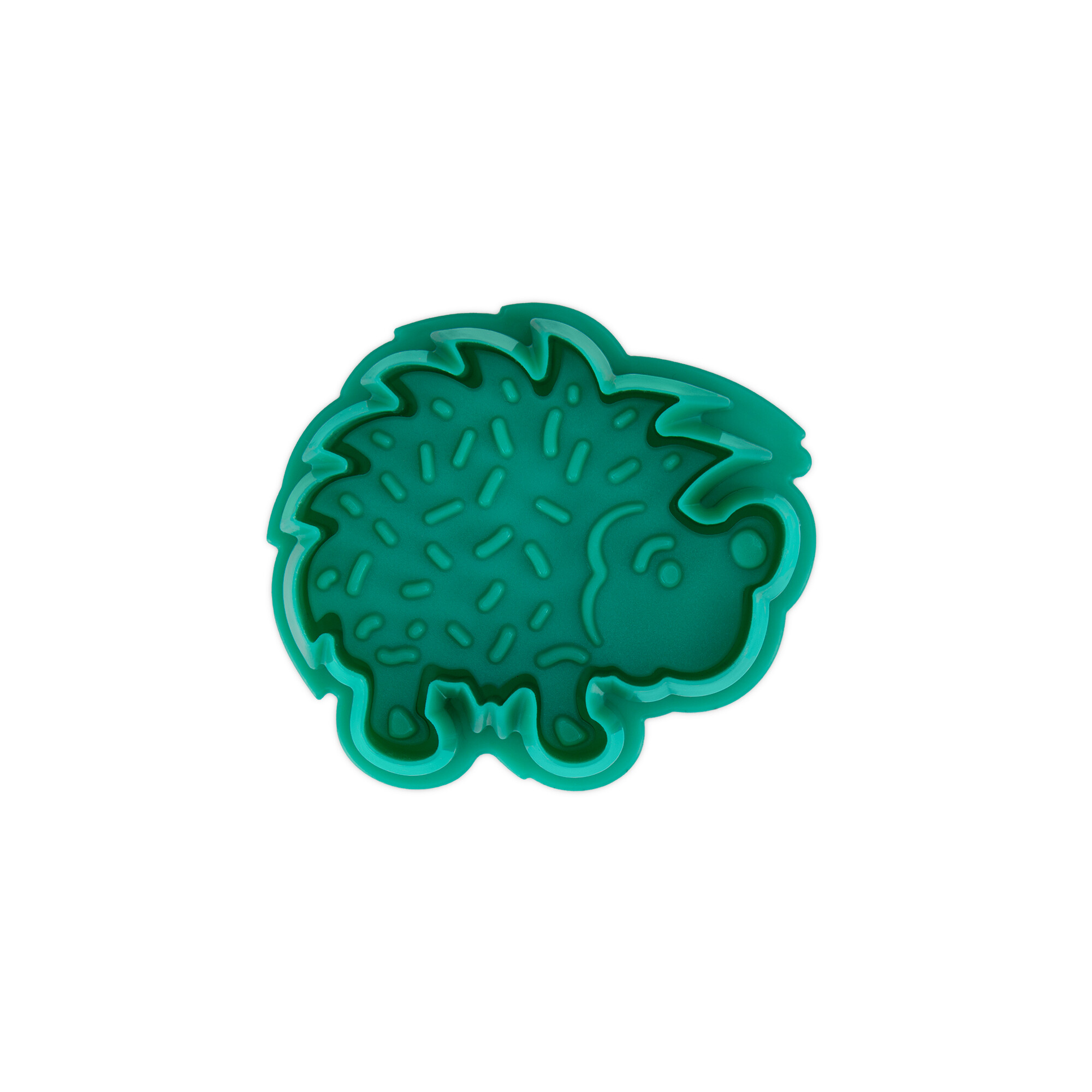 Kunststoff-Präge-Ausstecher mit Auswerfer Igel 4,5 cm Grün