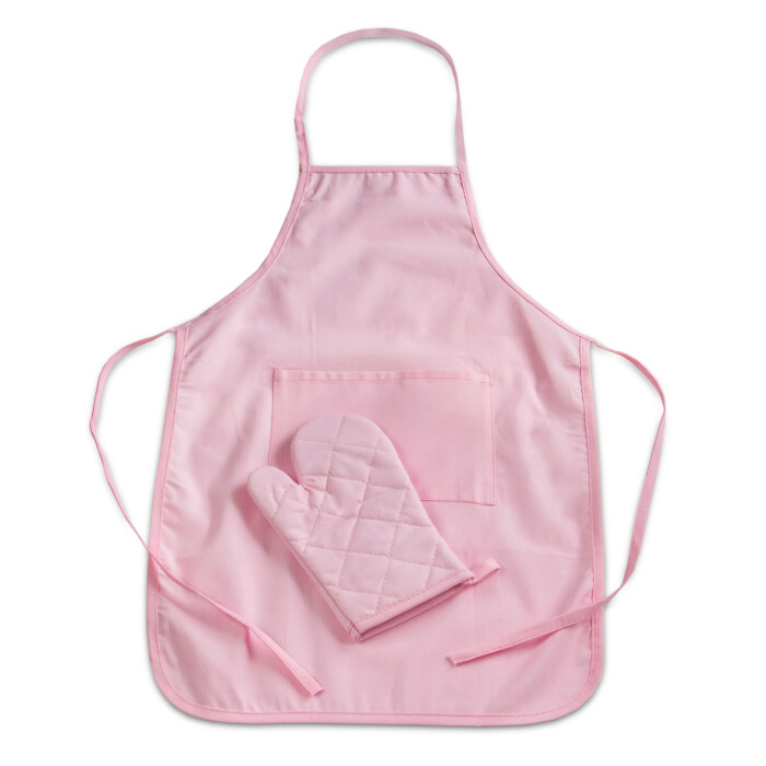 Kids Schürze & Backhandschuh Set Kleine Küchenfee 40 x 59,5 cm Rosa