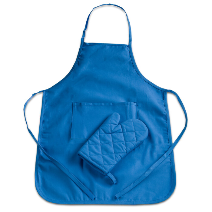 Kids Schürze & Backhandschuh Set Kleiner Hobbybäcker 40 x 59,5 cm Blau