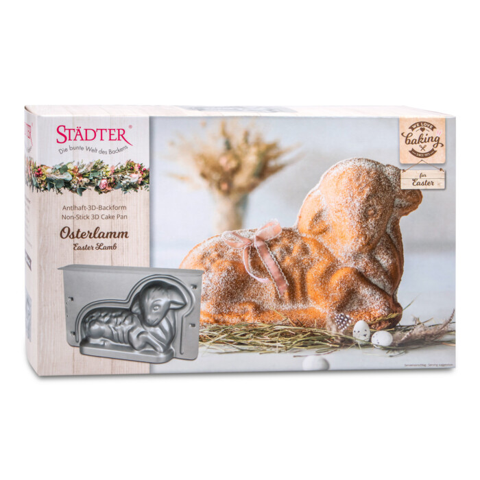 Osterlamm 36 x 22 x 9,5 cm Silber 3D-Backform – Bild 2