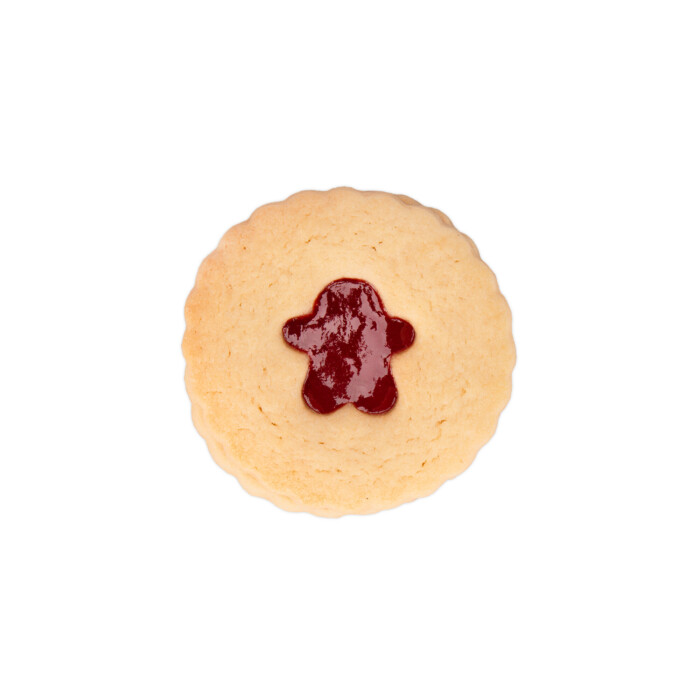 Linzer-Ausstecher Lebkuchenmann - gewellt - doppelseitig ø 5,5 cm / H 3 cm Rot gewellt – Bild 3