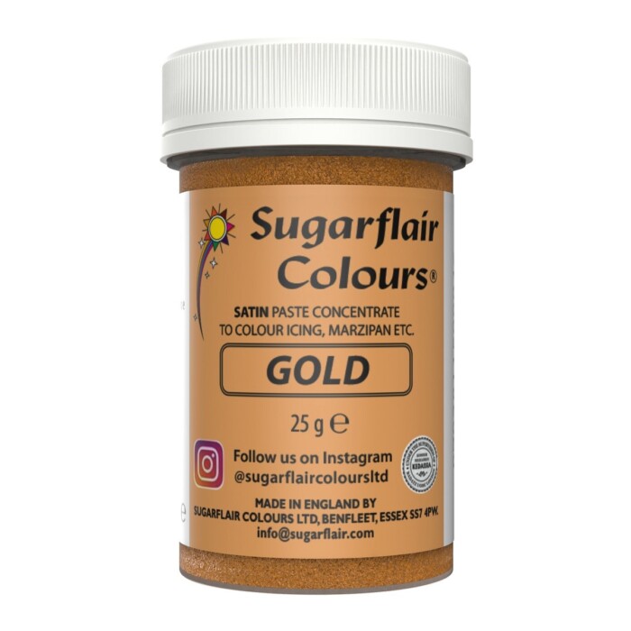 Sugarflair Paste Colour Satin GOLD 25g