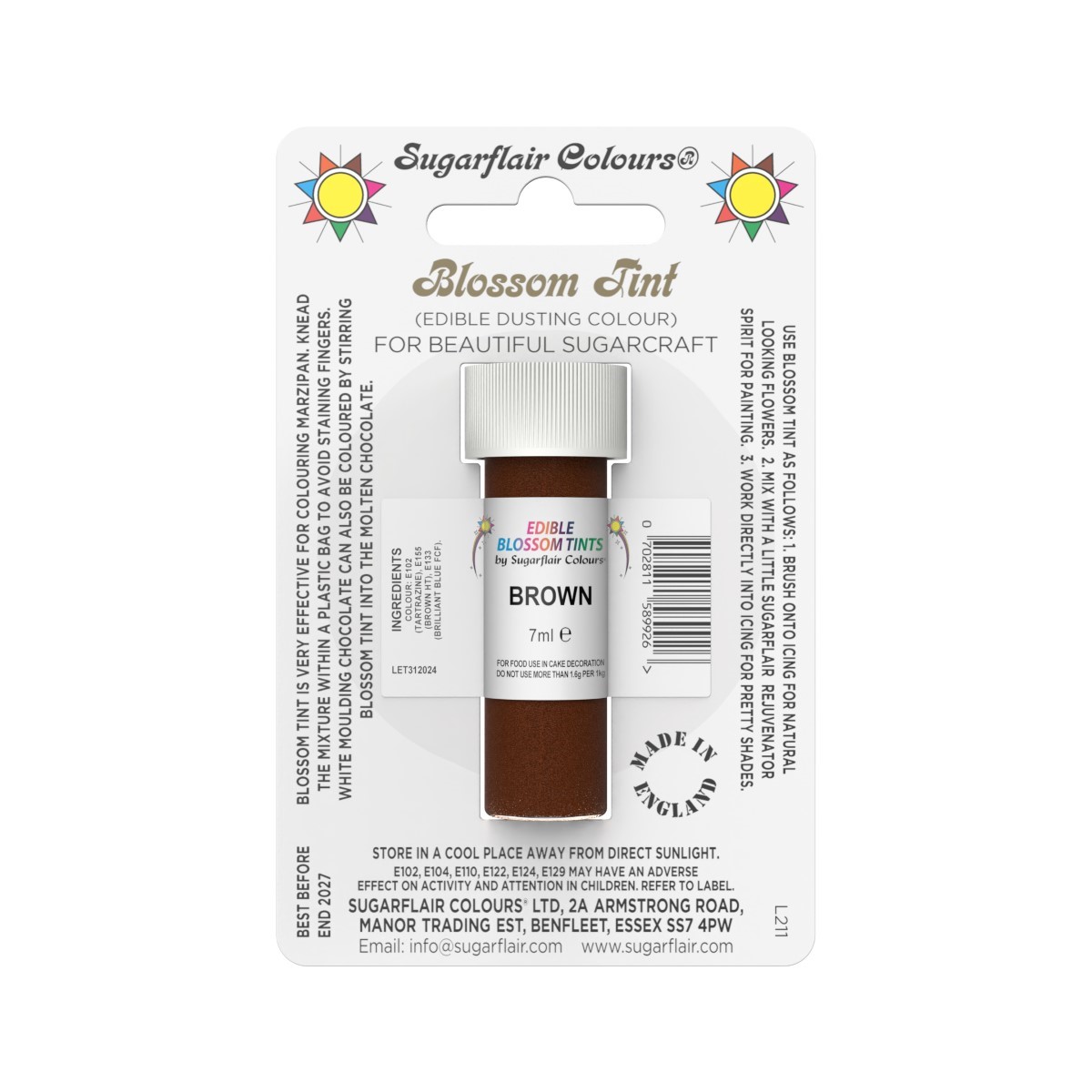 Produktfoto: Sugarflair Dusting Colour BROWN, 7ml
