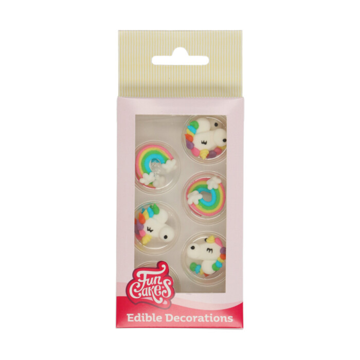 Zucker Dekorationen Einhorn & Regenbogen Set/12 FC
