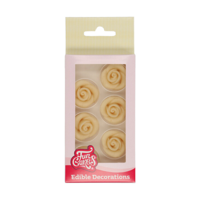 Marzipan Dekorationen Weiße Rosen Set/6 FC