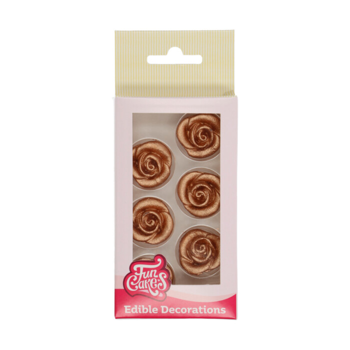 Marzipan Dekorationen Rosen Bronze Gold Set/6 FC