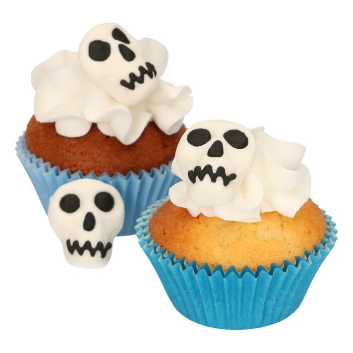 Dekorationen aus Zuckerpaste Totenköpfe Set/8 FC – Bild 3