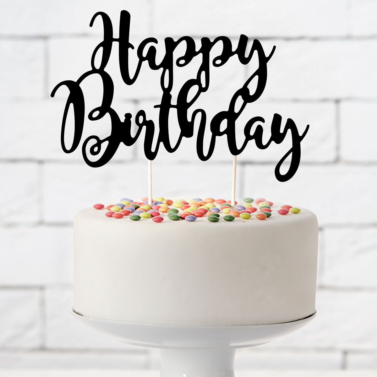 Produktfoto: Cake Topper Happy Birthday – Schwarz