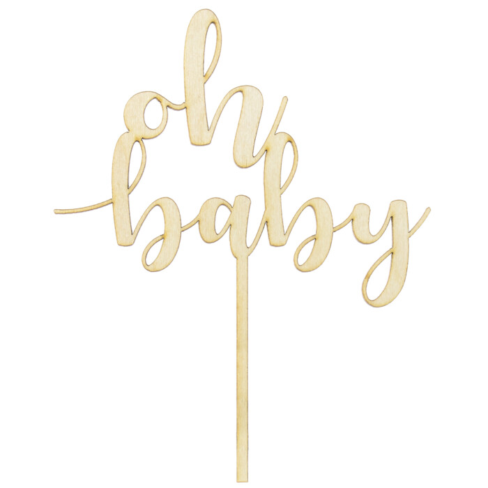 Cake Topper Oh Baby Holz – Bild 2