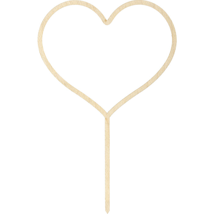 Cake Topper Herz 23 cm Holz