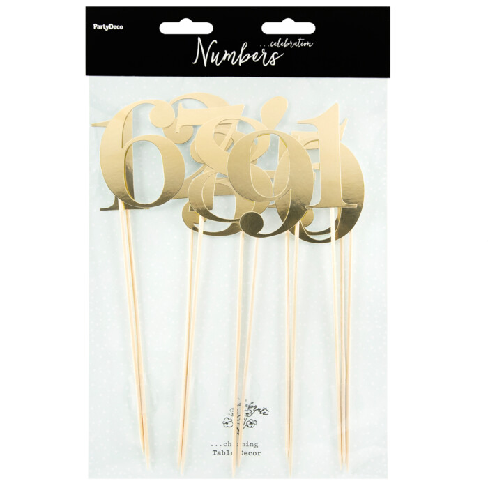 Cake Topper Nummern - Gold 11-teilig