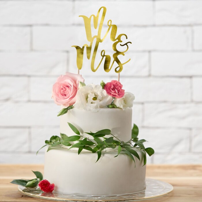 Cake Topper MR & MRS gold – Bild 2