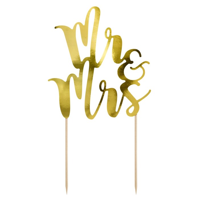 Cake Topper MR & MRS gold