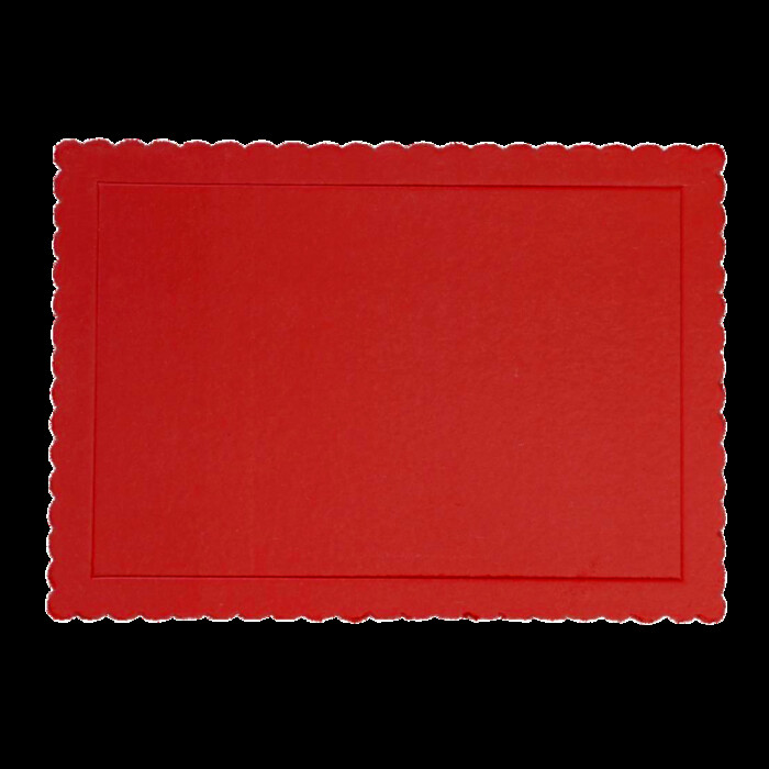 Cake Card rechteckig 30 x 40cm Rot gewellt