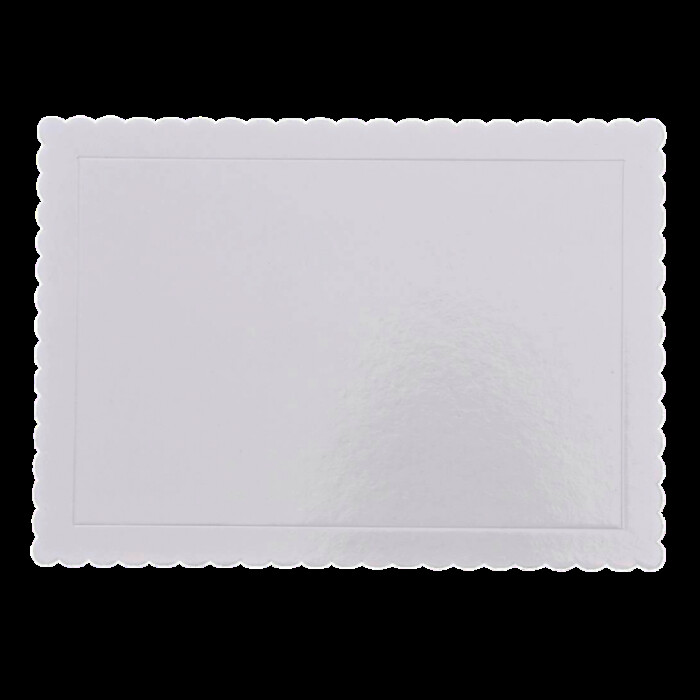 Cake Card rechteckig 30 x 40cm Weiß gewellt