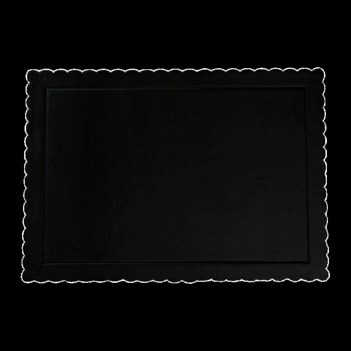 Cake Card rechteckig 25 x 35cm schwarz gewellt