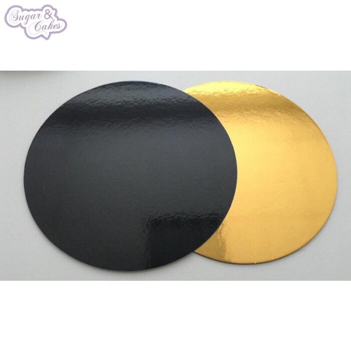 Cake Card rund 25cm gold/schwarz 3mm