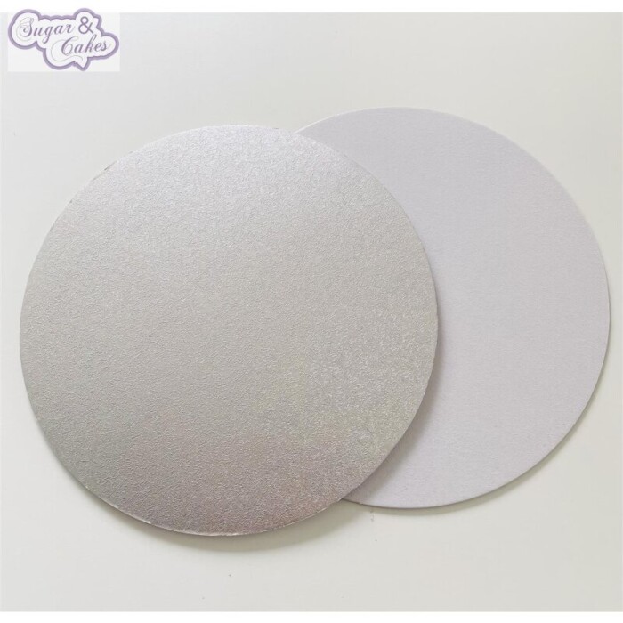 Cake Card rund 25cm silber/weiß 3mm