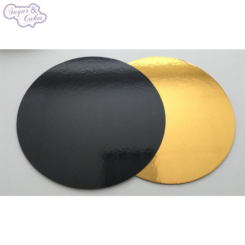 Produktfoto: Cake Card rund 30cm gold/schwarz 3mm