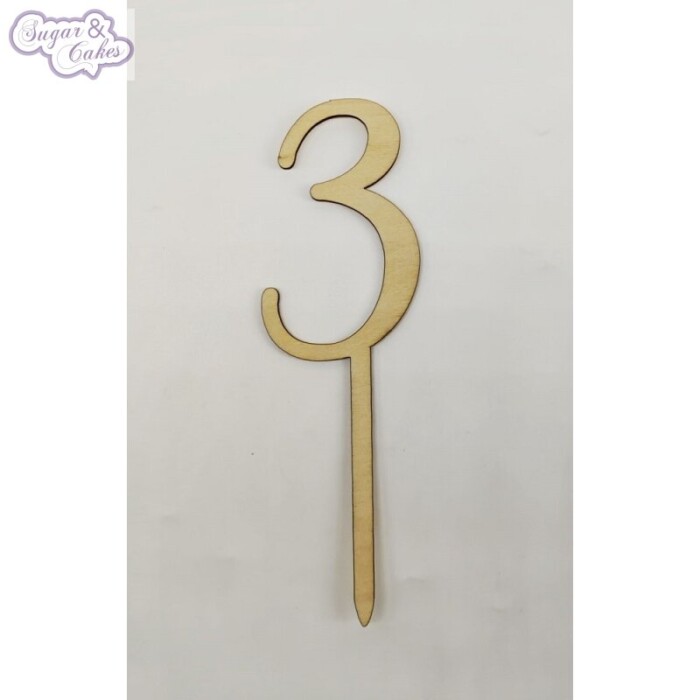 Cake Topper Holz "3"