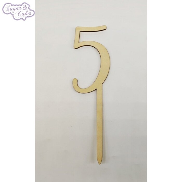 Cake Topper Holz "5"