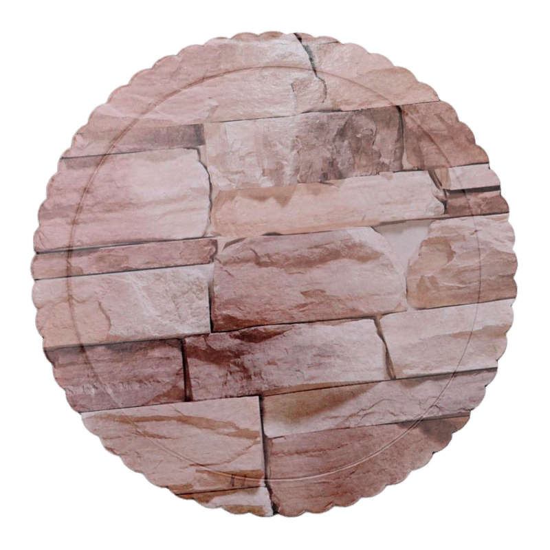 Cake Card rund 25cm Steinoptik gewellt