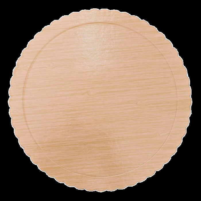 Cake Card rund 30cm Holzoptik gewellt