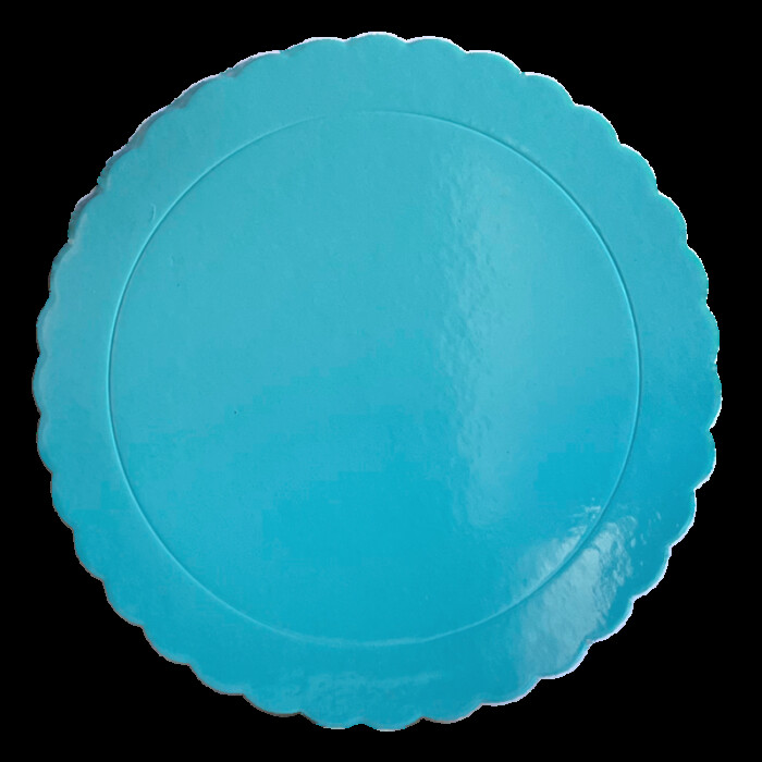 Cake Card rund 30cm Himmelblau gewellt
