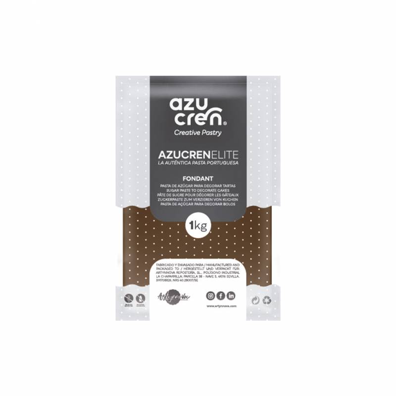 Produktfoto: FONDANT „AZUCREN ELITE“ BRAUN 1KG (Glutenfrei)