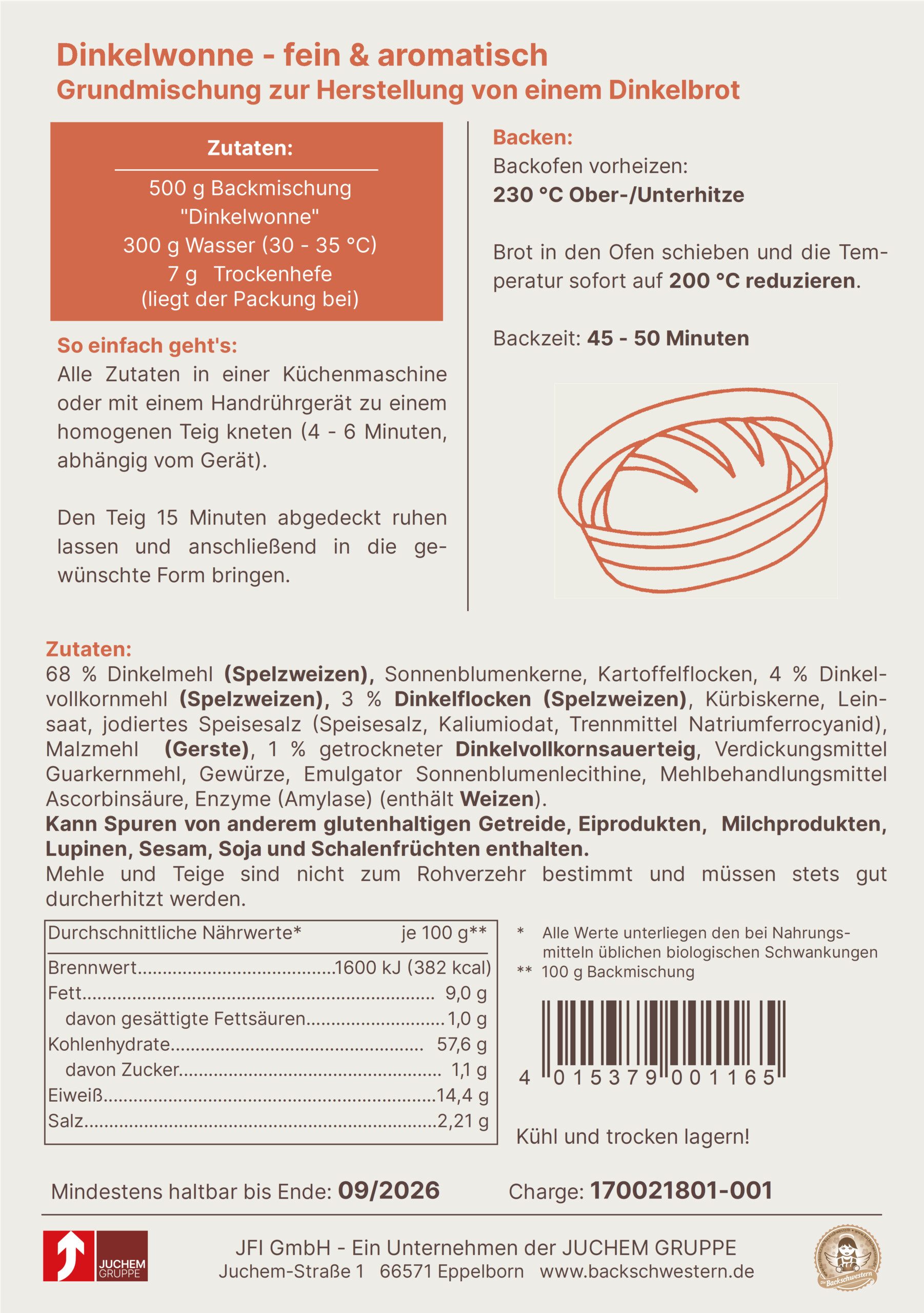 Dinkelwonne 500g + 7g Hefe – Bild 4