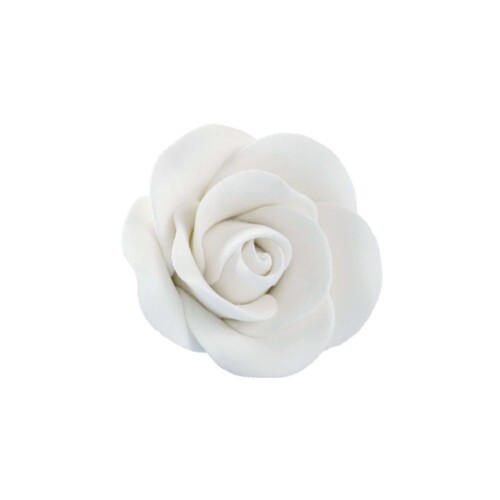 6x Feinzuckerrosen Weiß, groß, 50 mm