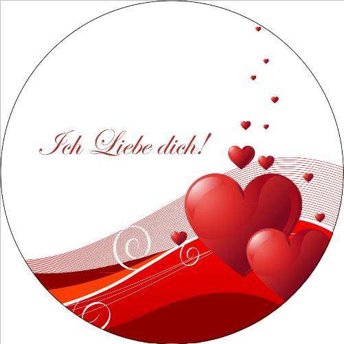 Tortenaufleger Ich liebe Dich 100mm 1 Stck