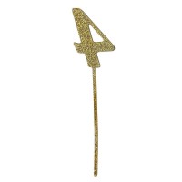 Cake Topper 4 glitzergold Lettering