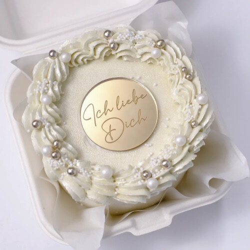 Cupcake Aufleger „Ich liebe dich“, Acryl gold