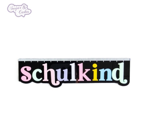 Cake Topper Einschulung Acryl-Lineal schwarz