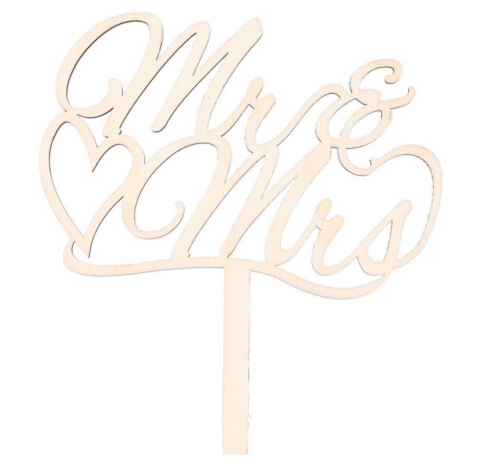 Cake Topper Mr & Mrs, Holz