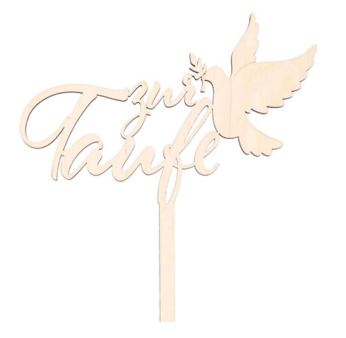 Cake Topper „Zur Taufe“ aus Holz